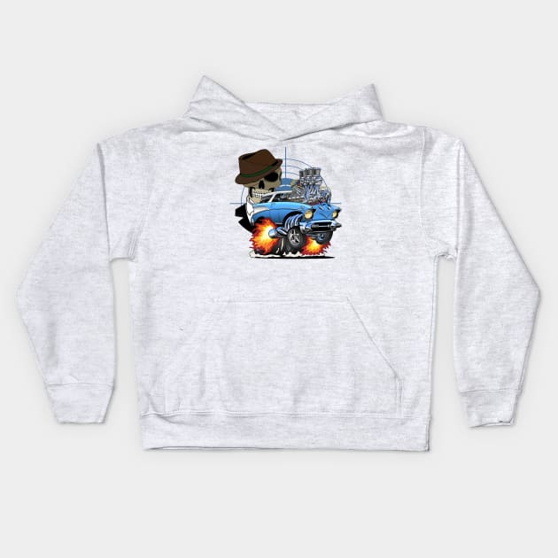 1957 Chevy Nomad Hot Rod Gangster Car Kids Hoodie by Wilcox PhotoArt